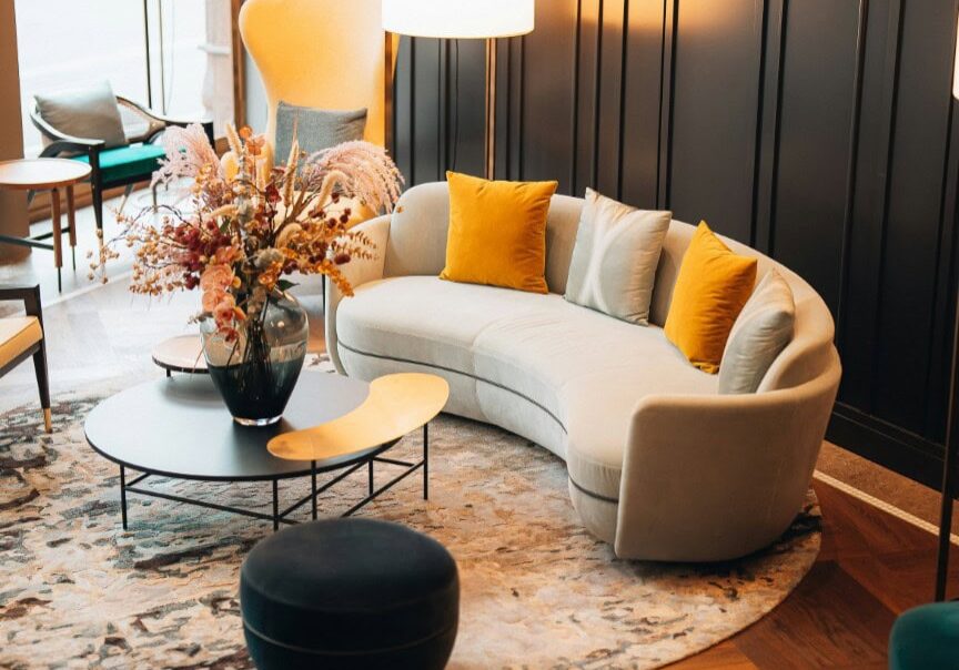 Cozy modern living room with stylish decor.